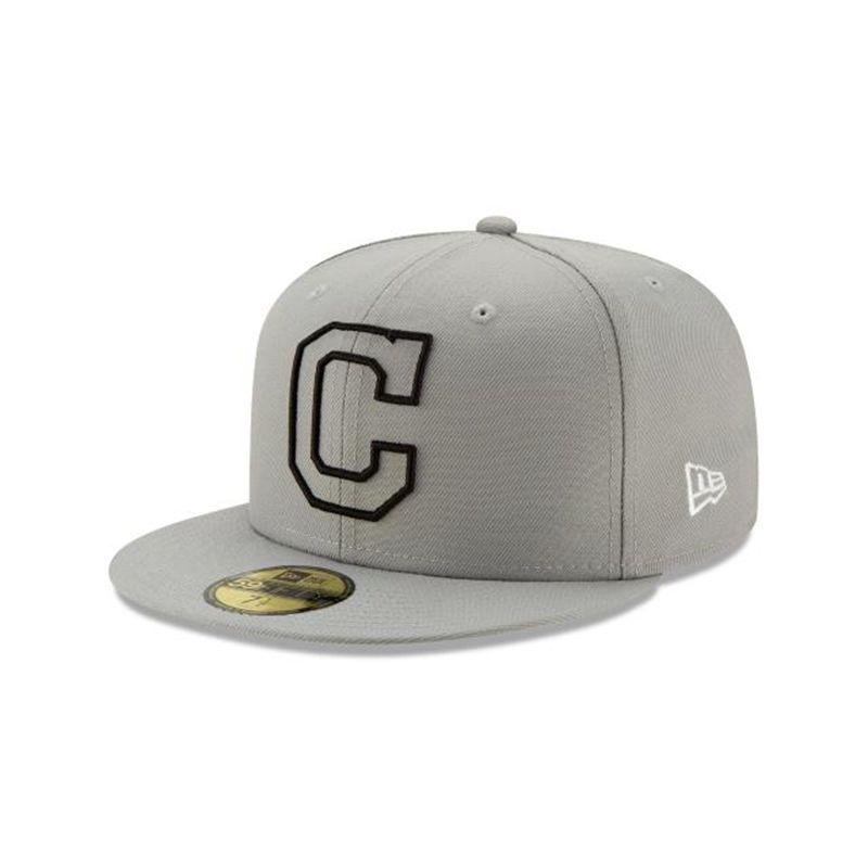 MLB Cleveland Indians Logo Elements Tonal 59Fifty Fitted (OYJ6652) - Grey New Era Caps